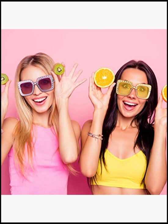 Rhinestone Bling Crystal Sunglasses Retro Disco Glasses for Women main image 4